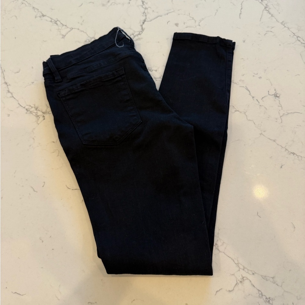 Frame Denim Women's Ripped Skinny Jeans - Black